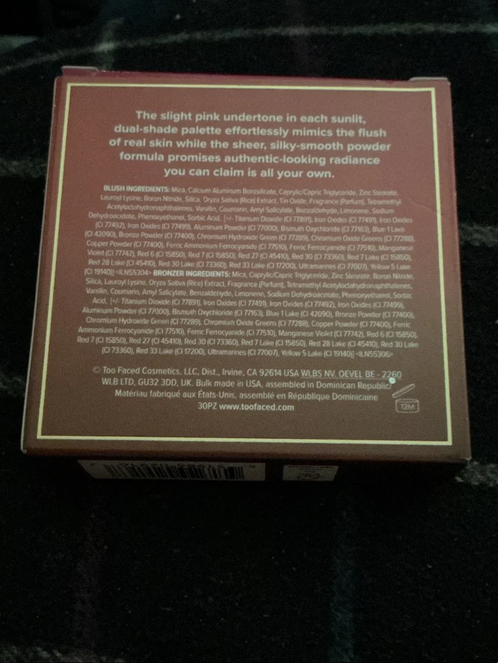 Too Faced Sun Bunny Blushing Bronzer - Deep Pink & Gold Accents